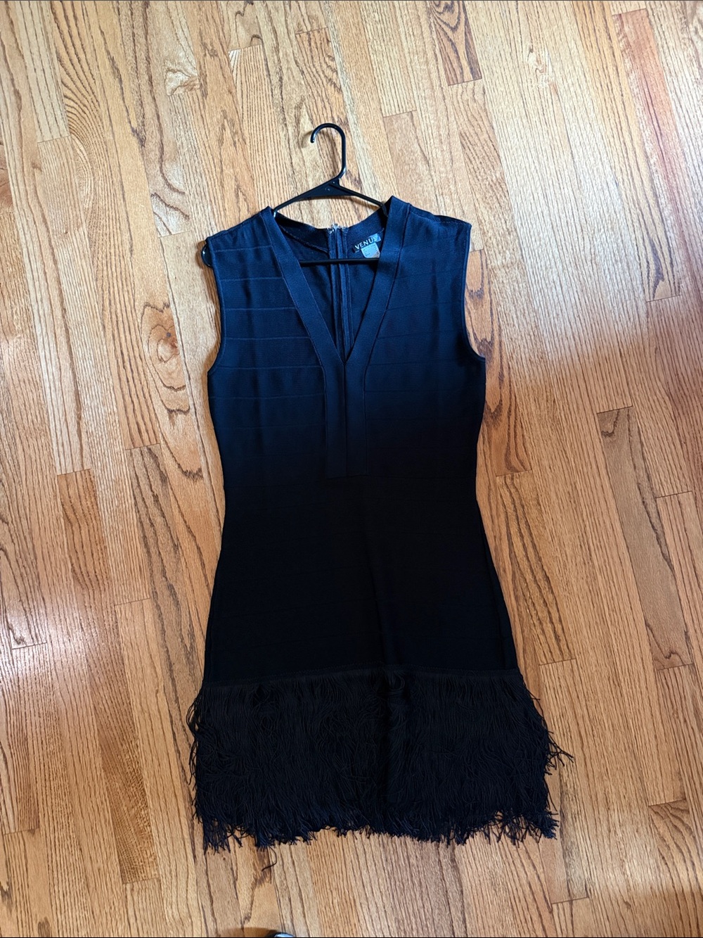Sleeveless Black Fringe Hem Women’s Dress